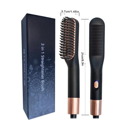 China Popular Commercial Curling Comb Hair Dryer Brush 3 in 1 Hair Straightener for sale