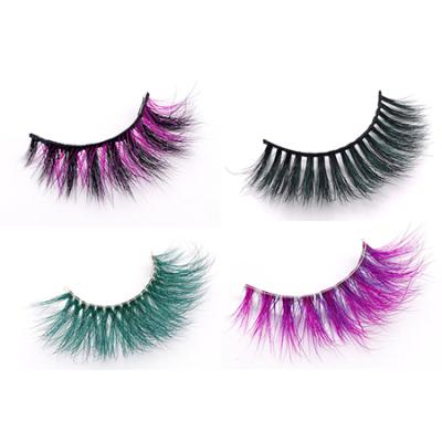 China Decoration False Eyelashes Female Colorful Makeup Disguise False Fluffy Mink Eyelash Custom Packaging Vendors for sale