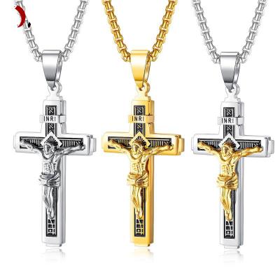 China CLASSIC Hot Selling Necklaces For Men Vintage Necklaces Classic Cross Personalities Soft Titanium Steel Pendant for sale