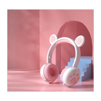 China Relieve Stress Wireless Headphones Pink Cat Ears With Led Light for sale