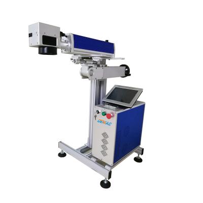 China Automatic Laser Marking 20W Flight Number Date Coding Fiber Laser Marking Machine For Food Date Microelectronics for sale