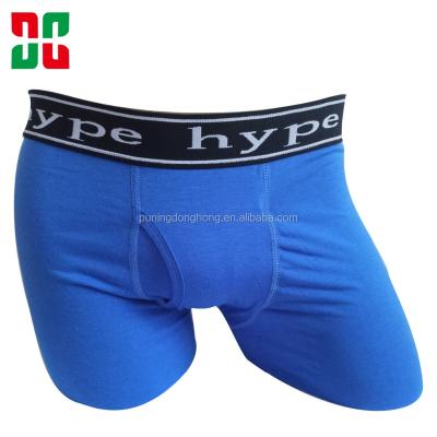 China Cheap Polyester Cotton Fly Open Front Mens Boxer Shorts Breathable for sale