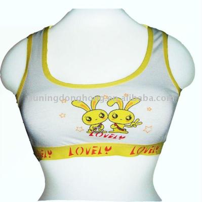 China Breathable Cotton Lycra Cartoon Sports Underwear Top For Girls for sale