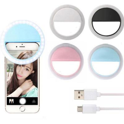 China Hot Selling Video Mobile Phone LED Ring Selfie Light USB Camera Selfie Ring Light 2021 Rechargeable Portable Rechargeable Clip Photography for sale