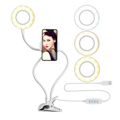 China Multifunctional Selfie Ring Light Usb Bead Power Socket 3.5 Inch Flash Board With Cell Phone Holder Stand 2 in 1 Mini Ring Light R3.5 for sale