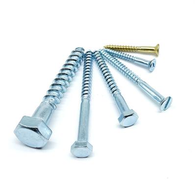 China Pan Screw Fasteners DIN571 Carbon Steel M6 M8 M10 Hex Head Tapping Screw Lag Bolts Galvanized for sale