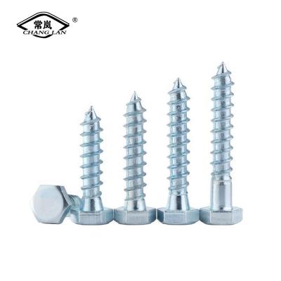 China General Industry High Quality Carbon Steel / Stainless Steel Hex Head Wood Screws for sale