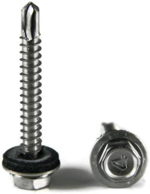 China Bright Galvanized Carbon Steel Self Tapping Screw EPDM Washer Hex Head Fastener Bolts Special Shaped Parts for sale