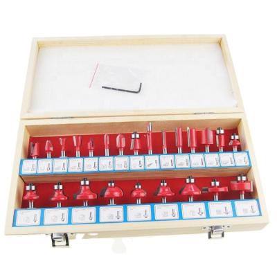 China High Quality 24 PCS Woodworking Carbide Sloped Woodworking Drilling Routers Bit Set Power Tools for sale