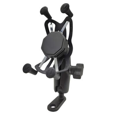 China Aluminum and Aluminum L Ball Base Ram Mount X Grip Handlebar Holder Phone Mount Bicycle Scooter Motorcycle Silicon Smartphones Bike Phone Holder for sale