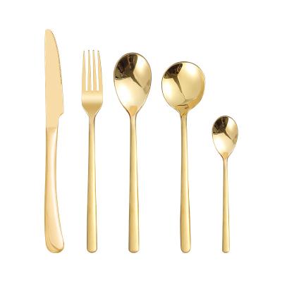 China Viable Unique Design Process Stainless Steel Flatware Sight Modern Strict Mexican Gold Cutlery for sale