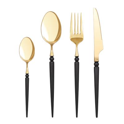 China High End Unique Colorful Stainless Steel Dinnerware Tableware Soup Spoon Steak Knife Fork Dessert Spoon Hotel Wedding Party for sale