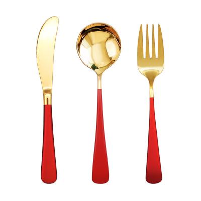 China Amazon soup spoon multifunctional colorful fork and knife 2021 new viable high quality 304 stainless steel small round dessert for sale