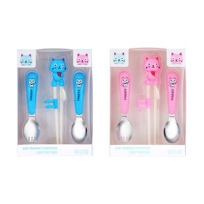 China Good Quality Contemporary Wholesale Mini Spoon Fork Cutlery Kids Dinner Set Colorful Tableware for sale