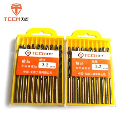 China TCCN Wholesale Stainless Steel Customized Tin Coated Diameter 3.2mm 6542 HSS Shank Twist Drill Bit Set for sale