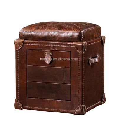 China Trunk in traditional vintage leather and tanner's saddles for sale