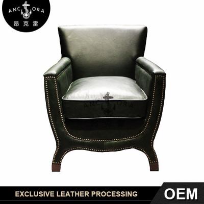 China Chesterfield SOFA Wholesale Lounge Chair Leisure Leather Chair With Wooden Legs K685 for sale