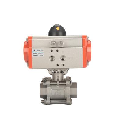 China General Connection 2Way 8805 Q611F-16R High Quality Pneumatic Operated Threaded Ball Valve for sale