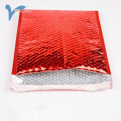 China Wholesale Red Color Aluminum Foil Shock Resistance Bubble Envelope Custom Mailing Bags Shock Proof Padded Mailer for sale