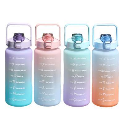 China XIMAO Large Leak-Proof 2L Water Bottles With Straw And Weather Marker BPA Free Sports Water Jug For Girls for sale