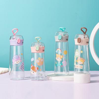 China Viable Wholesale Korean Cute Plastic Artistic Cool Student Straw Cover Portable Bounce Style Tumbler for sale