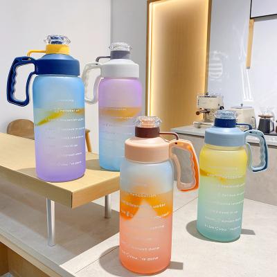 China Wholesale Viable Gradient Space Plastic Cup Sports Water Cup Feminine Portable Large Capacity Straw Plastic Bottle for sale