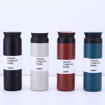 China 2021 New Wholesale PORTABLE Custom Reusable Stainless Steel Coffee Mug Travel With Plastic Lid Cheap Stainless Steel Water Bottles for sale