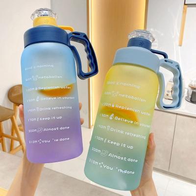 China Water Bottle Drinking Water Botol Minum Drinkware With Time Marker Filter For Gym And Outdoor Viable for sale