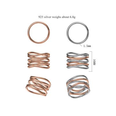 China CAD TRENDY Custom Jewelry 925 Sterling Silver Rose Gold And Silver Stack Rings Design for sale