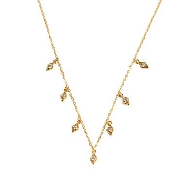 China Simple Design FASHIONABLE Gold Plated Zircon Inlay Clavicle Clavicle Pendant for sale