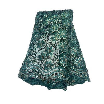 China Sustainable Creative Design Various Promotional Goods Using African Wedding Sustainable Fabric Sequin Lace for sale