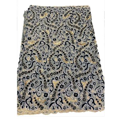 China Quality Soft Wholesale Customized Velvet Lace Sequin Velet Sequin Fabric 2019 Good Quality for sale