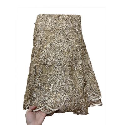 China Soft Quality Made in China Top Grade Sequins Lace Sequin Embroidery Fabric for sale