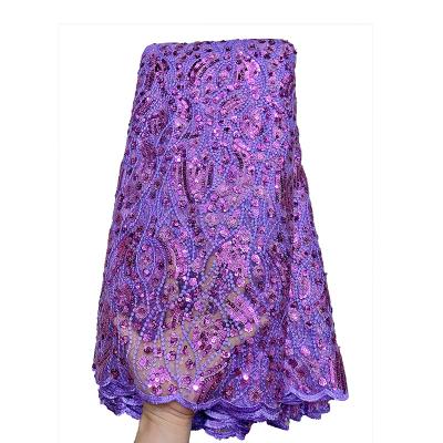 China High quality soft quality goods using various lace yard stretch sequin bridal prom dress fabric for sale