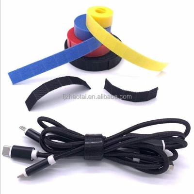 China Durable Adjustable Double Side Strap Reusable Hook And Loop Cable Ties for sale