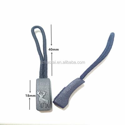 China Decorative Plastic String Zipper Puller PVC Resin Design Custom Accessory Fancy Nickel Free Bag U Shape Zipper Pull Rope Puller For Backpack for sale