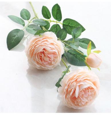 China Home Hotel  Decoration Wholesale artificial flowers for home decoration Wedding decoration 3 fork silk peony bouquet for Valentine's Day gifts for sale