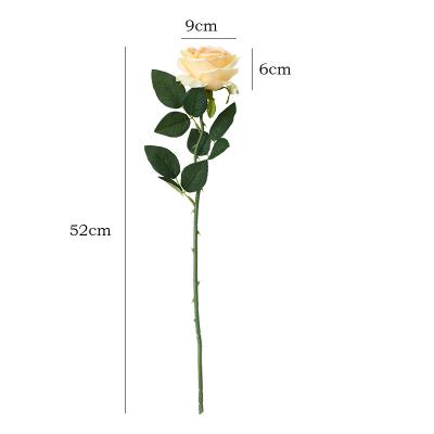 China Real Touch Nature Hot selling Artificial Velvet Flower Rose  Single Bulk  Rose  Floral Flowers for Wedding Decoration for sale