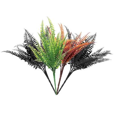 China Natural Real Wholesale 7 Branch Plastic Fern Plant Artificial Persian Fern Leaves Greenery Plants Silk Leaves For Wall Decoration for sale