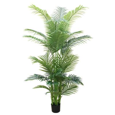 China Artifical Tree Artificial Golden Cane Palm Tree  Palm Tree with Three Realistic Palm Plant for Indoor Home Decor for sale