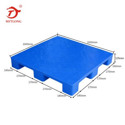 China Box 1000*1000*140MM food grade solid flat closed blank HDPE pallet plastic hygenic pallet for beverage and food industries for sale