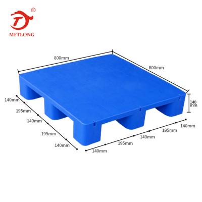 China 800*800*140MM HDPE box 800*800*140MM food grade plastic hygenic plastic pallet closed deck hard solid blank reusable heavy duty flat surface for sale