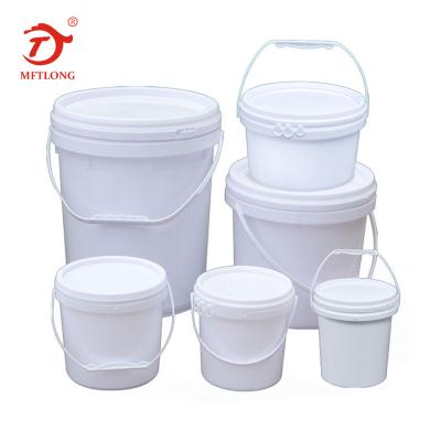 China Paint 1L 3L 5L 10L 15L 20L 25L 5 Gallon Thick Packing Plastic Paint Pail Buckets With Handle 7 Gallon Container Food Grade Seal for sale