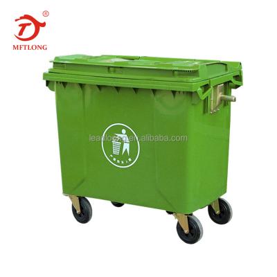 China Large Size 660L / 1100L Sustainable Plastic Trash Bin Rubbish Bin Mobile Plastic Containers With Wheels for sale