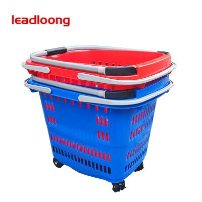 China LEADLOONG's Other-Selling Plastic Stackable Shopping Cart Shopping Cart Hand Drawn Convenient Transport Well for sale