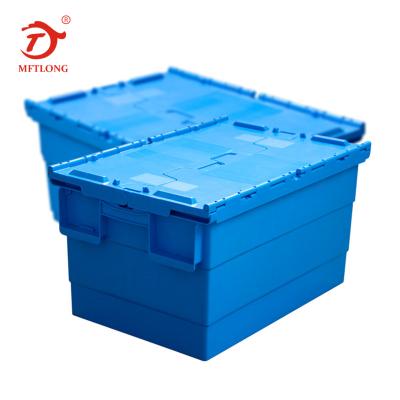 China MFTLONG Mesh Collapsible and Stackable Plastic Container Tied Lid Totes and Mesh with Lid for sale