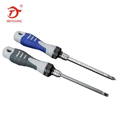 China MDTLONG Multifunctional Household Repair Tool Ratchet Strong Magnetic Screwdriver Plastic Telescopic Dual Function Screwdriver for sale