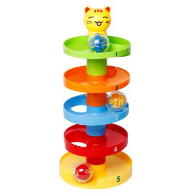 China High Quality Custom Logo Fun Games Colorful Educational Toys Eco-friendly Material Cute Figures Building Block With Drop And Tower Ball Spiral Roll for sale