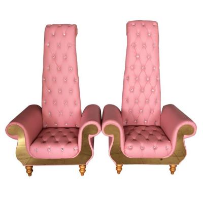 China Modern High Back Chairs Black Wedding Pink King Throne Chair For Party for sale