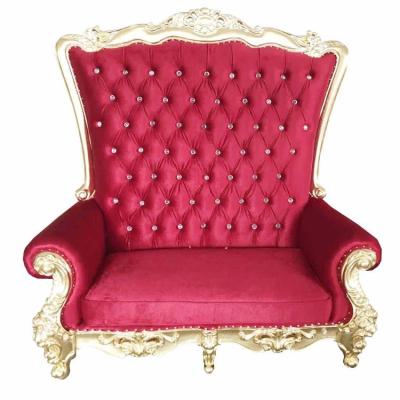 China Factory Wholesale Royal Gold Pedicure Sample Style Crown King Queen Luxury New Traditional White Wedding Gols Throne Chair for sale